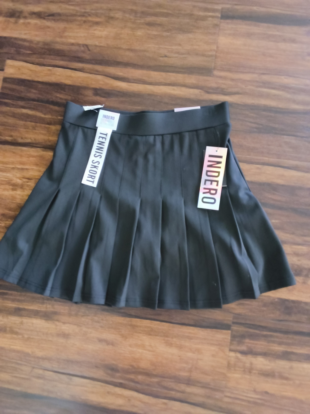 Black Pleated Tennis Mini Skirt